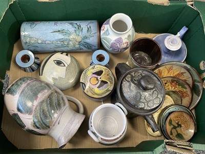 Lot 5330 - Group of ceramics, including studio pottery, Torquay ware, etc (3 boxes)