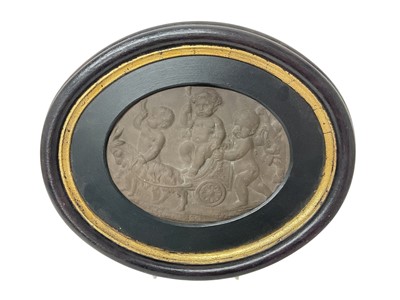 Lot 1848 - Pottery relied decorated plaque