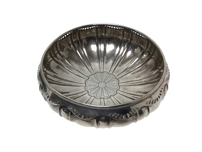 Lot 381 - Matched set of nine fiddle pattern silver table forks