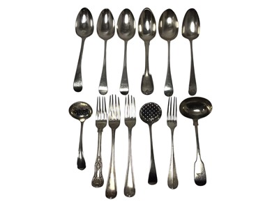 Lot 382 - Collection of silver cutlery (13)