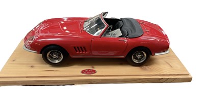 Lot Ferrari 275 GT5/4 diecast model- HE14 by Enrica (Italy), on wooden plinth with Perspex display case.