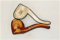 Lot 4057 - Late 19th century meerschaum cheroot holder...