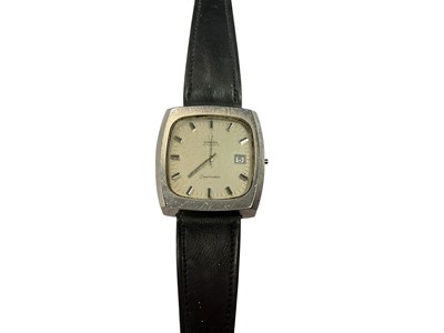 Lot 107 - 1970s Gentlemens Omega Seamaster stainless steel wristwatch on leather strap
