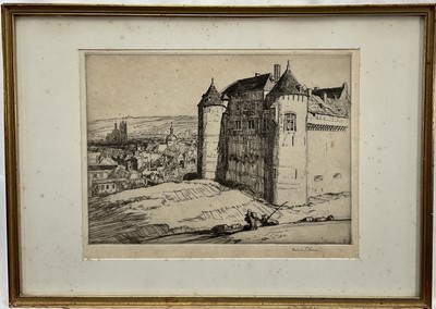 Lot 96 - Malcolm Osborne (1880-1963) etching - Dieppe, signed in pencil, 19cm x 26cm, glazed frame