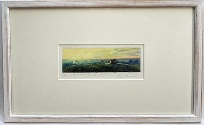 Lot 147 - Piers Browne, etching, Harvest by the Ocean, signed, A/P, 5cm x 16cm, glazed frame