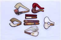 Lot 4036 - Collection of plain meerschaum pipes and...