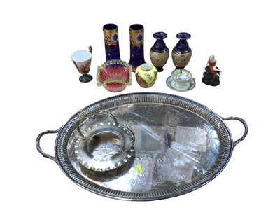 Lot 5118 - Ornaments to include a plated tray, etc