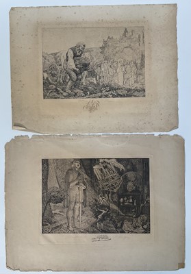 Lot 135 - Ferdinand Staeger (1880-1976) two Symbolist etchings, Knospen & Durnen (Buds & Thorns) and Don Juan, 21cm x 31cm, unframed