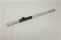 Lot 4252 - Chinese Carsved bone and white metal mounted...