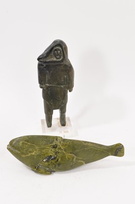 Lot 912 - Two vintage Inuit soapstone sculptures