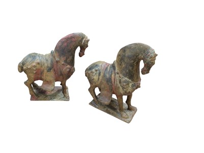Lot 5018 - Pair of Chinese Tang style horses