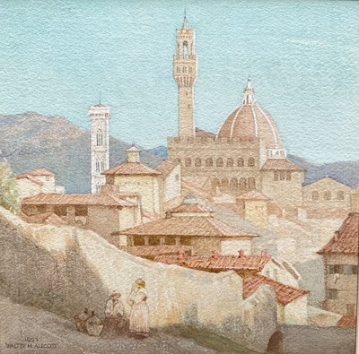 Lot 101 - Walter H. Allcott (1880-1951) watercolour - Florence, 1922, signed titled and dated, 28cm x 28cm, with mount, unframed