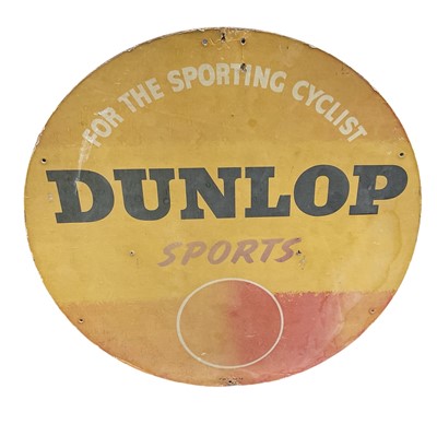 Lot 75 - Vintage Dunlop 'Sports' doubled sided sign, 60.5cm in diameter.