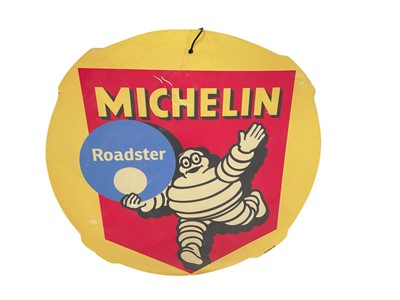 Lot 73 - Reproduction hardboard Michelin 'Roadster' type sign, 51.5cm in diameter.
