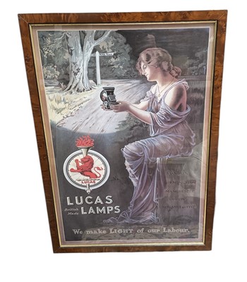 Lot 81 - Reproduction Lucas lamps framed print in glazed frame, 63.5 x 44.5cm overall.