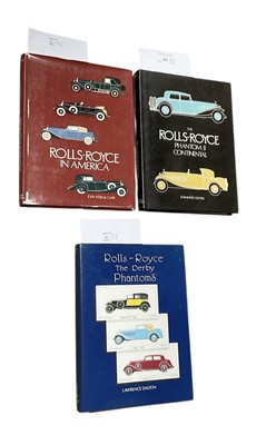 Lot 41 - Three Rolls-Royce reference books, 'The Phantom II Continental' by Raymond Gentile, 'The Derby Phantoms' by Lawrence Dalton and 'Rolls-Royce in America' by John Webb de Campi (3)