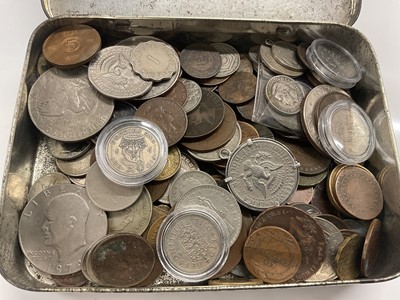 Lot 467 - World - Mixed coins & banknotes to include a small quantity of foreign silver, a German East Africa ¼ Rupee 1891 AVF & other issues (Qty)