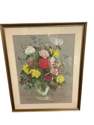 Lot 1135 - E Young (contemporary) pastel, still life of flowers in a vase