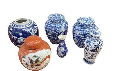Lot 5000 - Group of Chinese and Japanese ceramics to include ginger jars and vases.