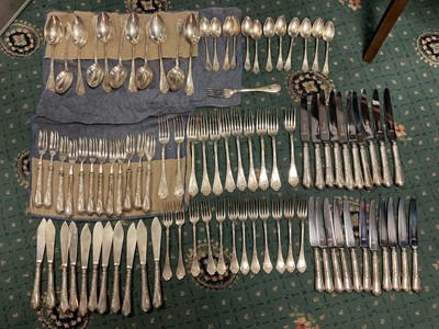 Lot 69 - Extensive canteen of German 800 standard silver/white metal cutlery