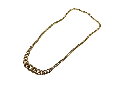 Lot 73 - Eastern yellow metal curb link necklace (assumed to be 18ct)