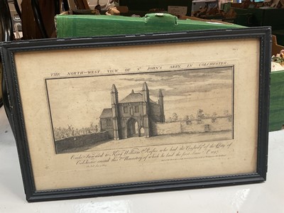 Lot 5229 - Three 18th century engravings by Samuel & Nathaniel Buck, depicting a panoramic engraving'The South-East Prospect of Colchester, in the County of Essex', 'The North-Easr View of Colchester...