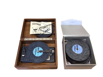 Lot 5165 - Thorens Polyphon metal disc player with 23 discs