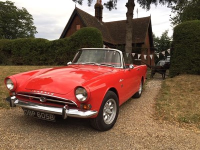 Lot 206 - 1964 Sunbeam Alpine, 1592cc engine, 4-speed gearbox with overdrive, finished in red, reg. no. DBP 605B.