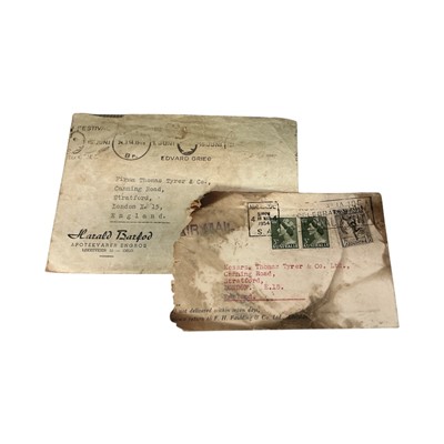 Lot 752 - De Havilland Comet interest- an Airmail envelope dated 4th March 1954 with signs of damage and a secondary envelope
