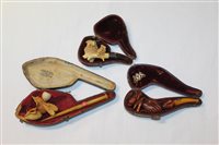 Lot 4090 - Unusual 19th century meerschaum cheroot holder...