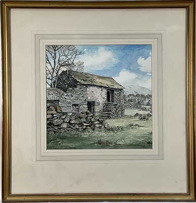 Lot 118 - Aidan Kirkpatrick (1932-2014) watercolour and ink - Martindale, signed and dated 1974, titled to label verso, 28cm x 28cm, glazed frame