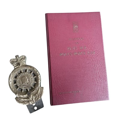 Lot 97 - Rolls-Royce 20-25 HP Handbook and a reproduction Royal Automobile Club members badge, (2).