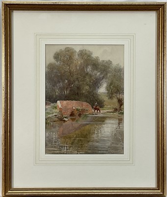 Lot 121 - Henry C. Jarvis (1867-1955) watercolour - In the Lambourn Valley, signed, dated May 1911 to label verso , 27cm x 20cm, glazed gilt frame