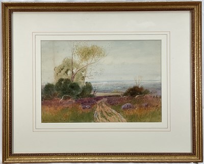 Lot 122 - Alexander Molyneux Stannard (1885-1975) watercolour - landscape with grazing sheep, signed, 25cm x 36cm, glazed gilt frame