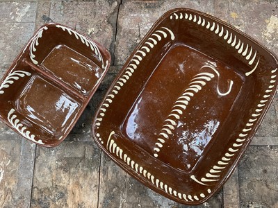 Lot 136 - Two slipware dishes