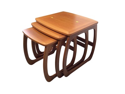 Lot 5348 - Teak nest of three tables