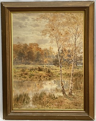 Lot 167 - Thomas Hunn (1857-1928) watercolour, wooded river landscape, signed, 51cm x 37cm, glazed frame