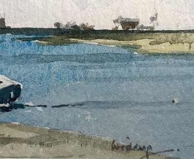 Lot 149 - Macfarlane Widdup, 20th century watercolour Wells-next-the-Sea Norfolk, 9cm x 14cm, glazed frame