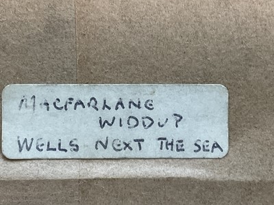 Lot 149 - Macfarlane Widdup, 20th century watercolour Wells-next-the-Sea Norfolk, 9cm x 14cm, glazed frame