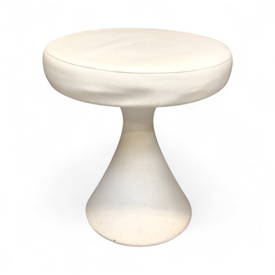 Lot 5366 - Retro white leather and plastic stall, 48cm tall