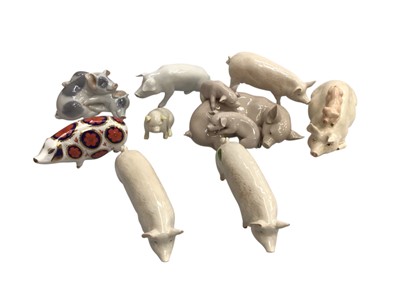 Lot 2267 - Collection of pig ornaments including Royal Copenhagen, Beswick, Royal Copenhagen, Lladro etc