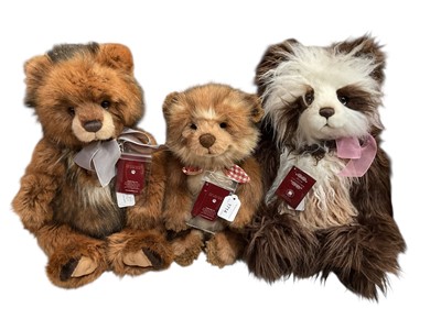 Lot 1714 - Charlie Bears Zane, Bear Hugs and Rockpile all with tags.