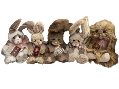Lot 1717 - Charlie Bears Rabbits Lettice, Hawthorne Nettles, Thumper, Bianca, all with tags.