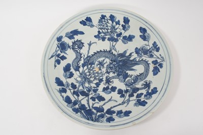Lot 240 - 19th century Chinese blue and white charger