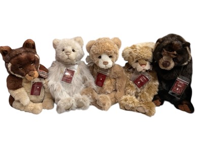 Lot 1718 - Charlie Bears Cave, Peach Cobbler, Mabel, Michelle, Chester all with tags.