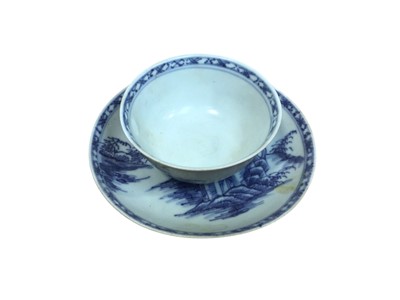 Lot 5052 - A Nanking Cargo blue and white tea bowl, sold at Christie's auctioneer's, circa 1750
