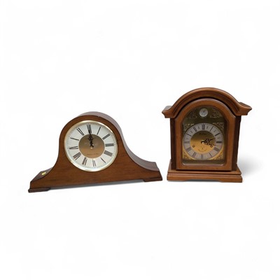 Lot 5053 - London Clock Company wooden quartz mantle clock together with another Bentima quartz