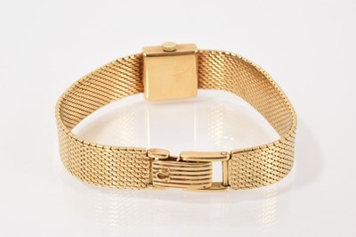 Lot 767 - Ladies' Omega 18ct gold wristwatch with an integral 18ct gold bracelet