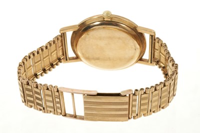 Lot 774 - 1960s gentlemen's Zenith 9ct gold wristwatch, the circular dial with applied baton markers and subsidiary seconds, in a 9ct gold case, 34mm diameter, on 9ct gold strap