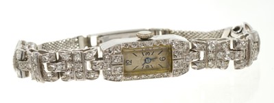 Lot 784 - Art Deco diamond cocktail watch